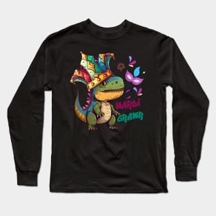 Mardi grawr dinosoar Long Sleeve T-Shirt